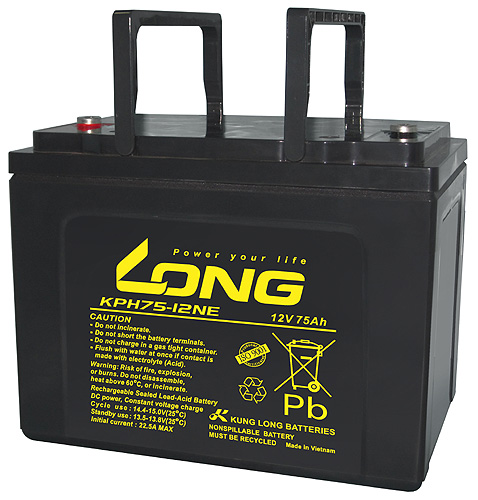 WP-KPH75-12N-M Kung Long low maintenance. AGM lead acid battery 