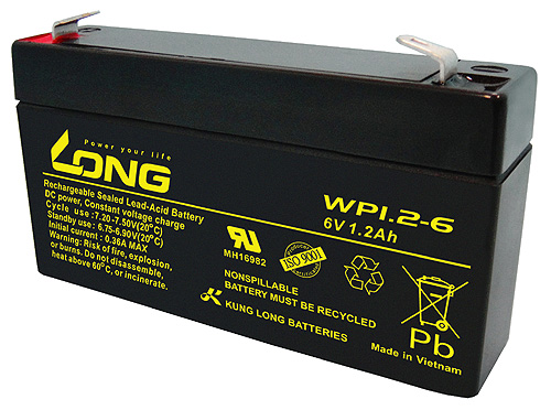 WP1.2-6-M/F1 Kung Long maintenance-free AGM lead battery 