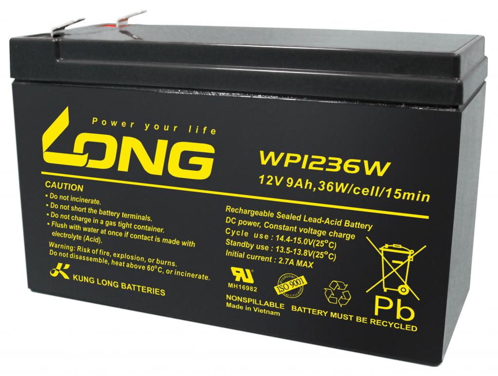 WP1236W Kung Long maintenance fr. AGM lead acid battery 