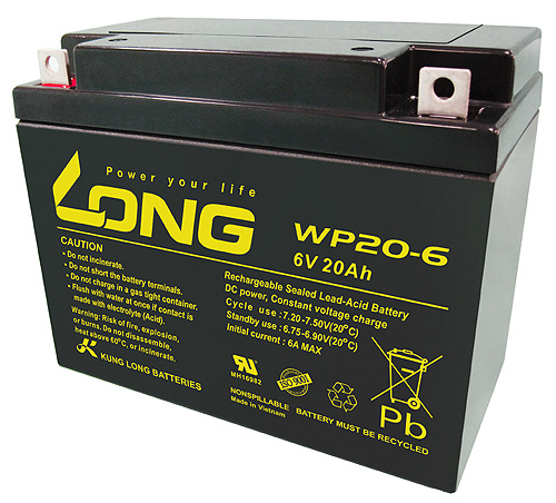 WP20-6-M Kung Long maintenance fr. AGM lead acid battery 