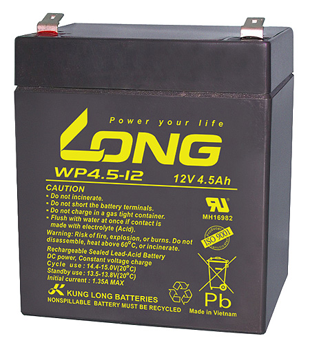 WP4.5-12-M Kung Long maintenancefr. AGM lead acid battery 