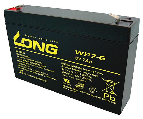 WP7-6-M/F1 Kung Long servicefr. AGM lead acid battery 