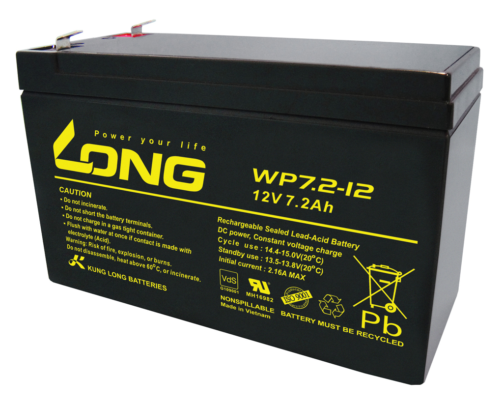 WP7.2-12-M/F2 Kung Long maintenance-free AGM lead battery 