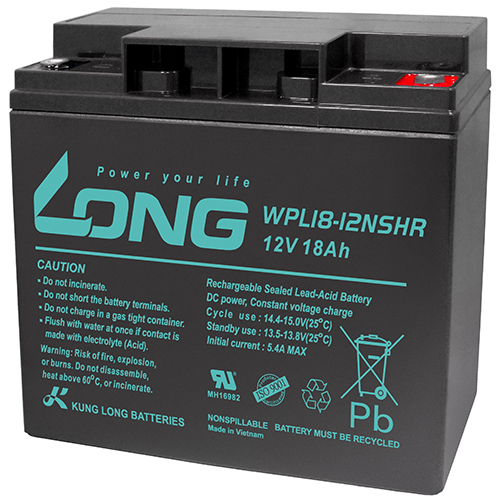 WPL18-12NSHR-M Kung Long maintenance-free AGM lead battery 
