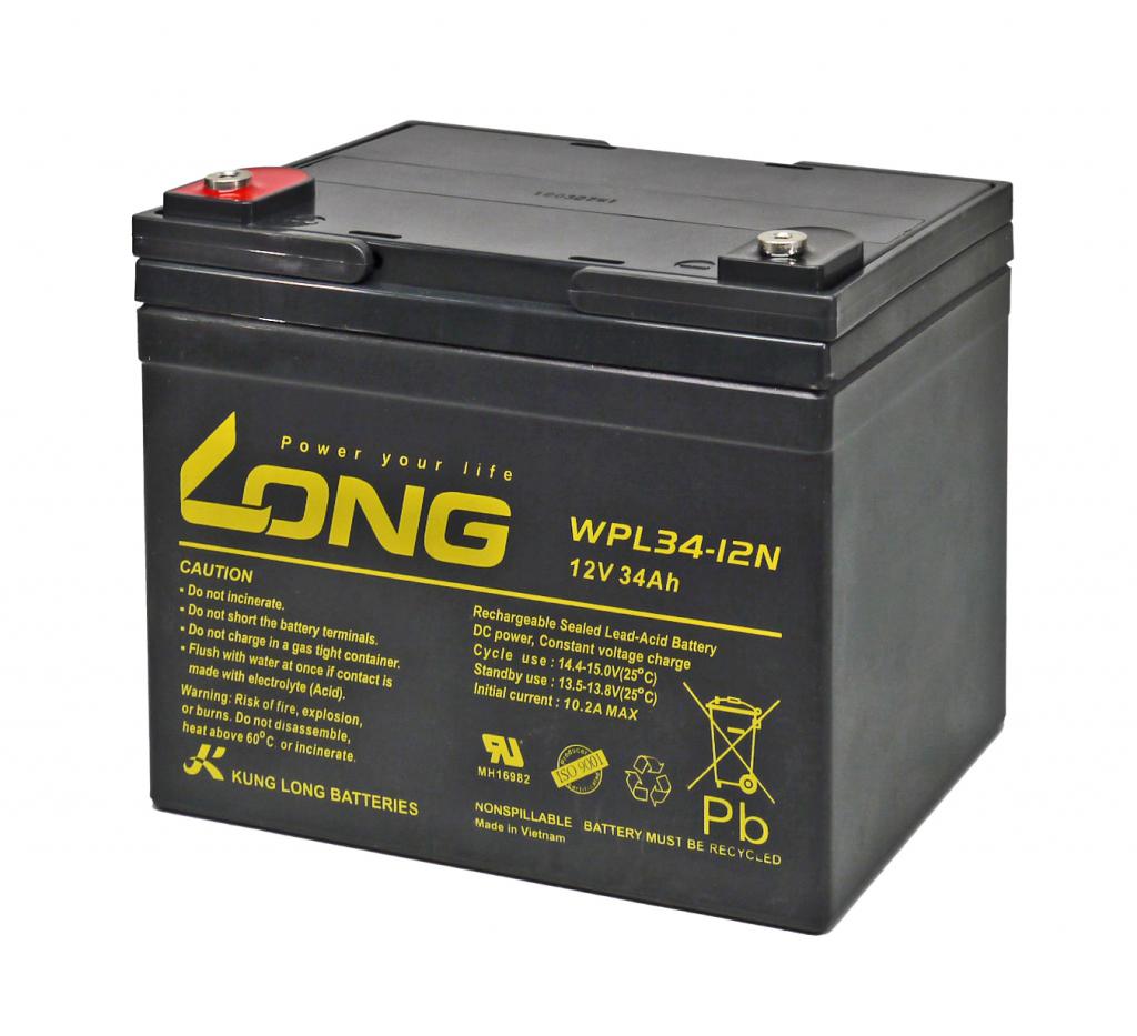 WPL34-12N-M Kung Long maintenancefr. AGM lead acid battery 