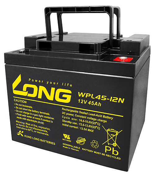 WPL45-12N-M Kung Long servicefr. AGM lead acid battery 