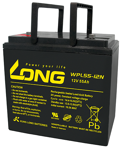 WPL55-12N-M Kung Long wartungsfr. AGM Bleibatterie 