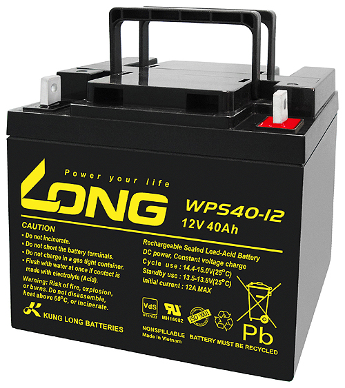 WPS40-12-M Kung Long maintenancefr. AGM Lead Battery 