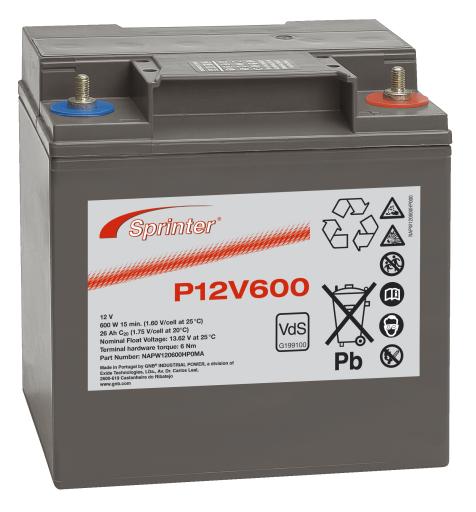 P12V600 Exide servicefr. AGM lead acid battery 