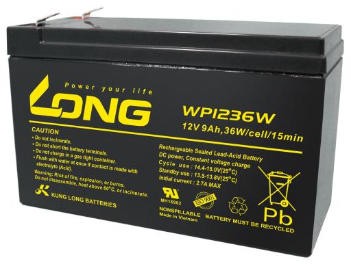 WP1236W Kung Long wartungsfr. AGM Bleibatterie 
