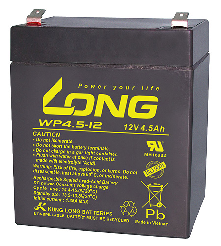 WP4.5-12-M Kung Long servicefr. AGM lead acid battery 