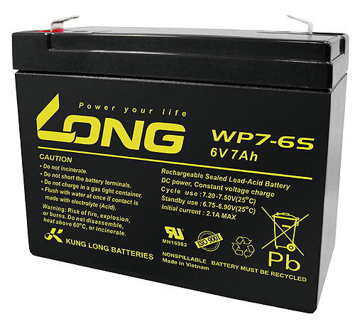 WP7-6S-M Kung Long servicefr. AGM lead acid battery 